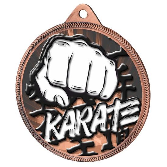 Karate Classic Texture 3D Print Bronze Medal