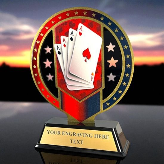 Sentinel Stainless Steel Poker Playing Cards Trophy