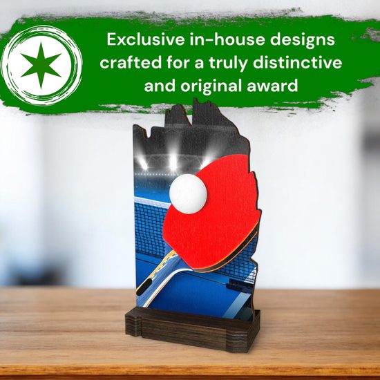 Shard Table Tennis Eco Friendly Wooden Trophy