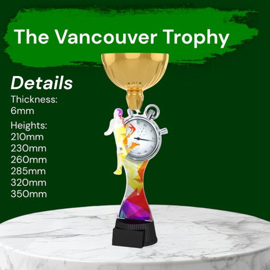 Vancouver Running Stopwatch Gold Cup Trophy