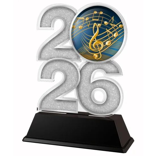 Music Notes Year Trophy – Award with Year Selection