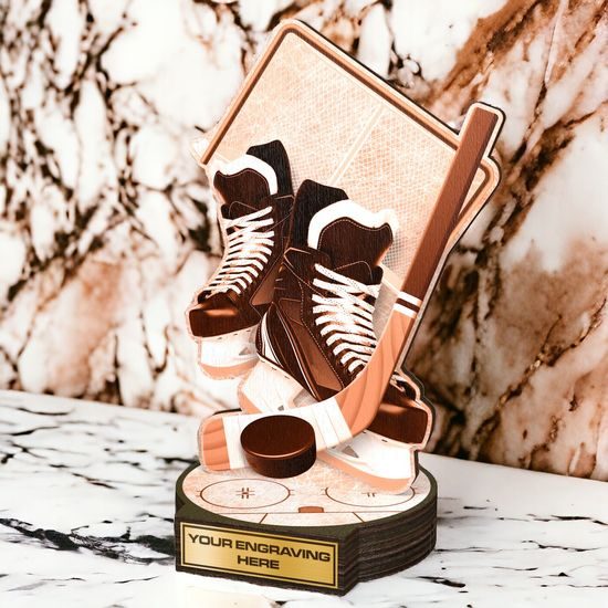 Grove Classic Ice Hockey Real Wood Trophy