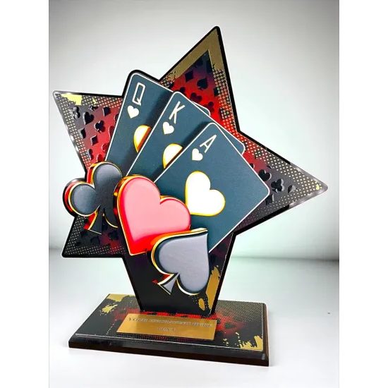 Liano Metal & Acrylic Star Poker Cards Trophy