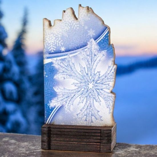 Shard Snowflake Eco Friendly Wooden Trophy