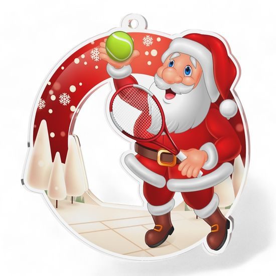Snowy Father Christmas Tennis Medal