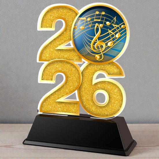 Music Notes Year Trophy – Award with Year Selection