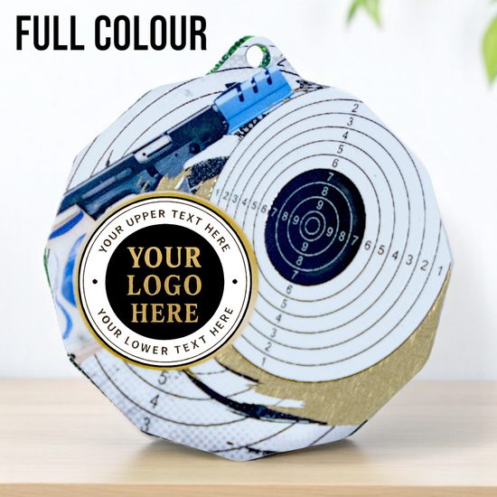 Dodeca Pistol Shooting Stainless Steel Logo Insert Medal