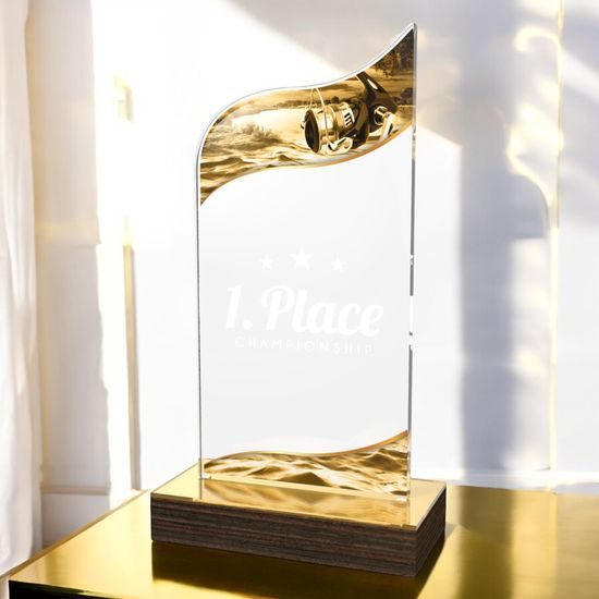 United Fishing Acrylic Wood Fusion Trophy