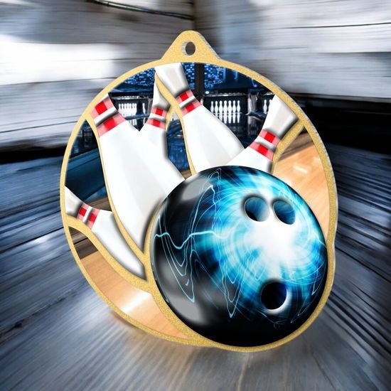 Aurum Tenpin Bowling Stainless Steel Medal