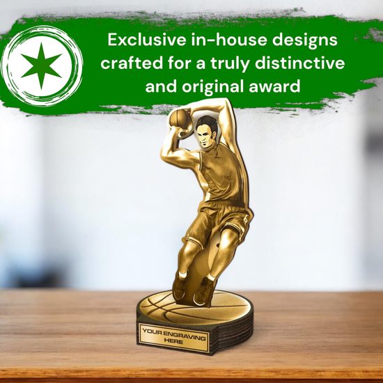 Grove Classic Basketball Player Real Wood Trophy