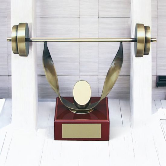 Leon Weightlifting Handmade Metal Trophy
