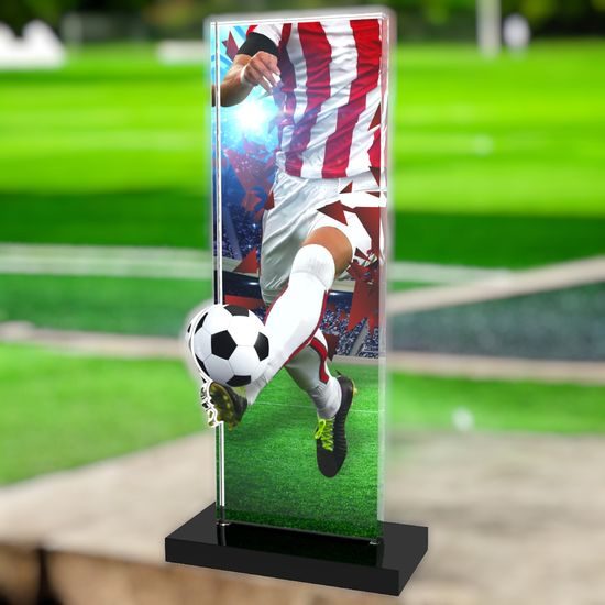 Apla Red and White Football Kit Trophy
