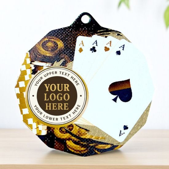 Dodeca Poker Stainless Steel Logo Insert Medal