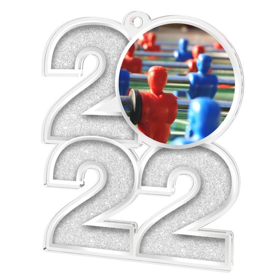 Table Football 2022 Silver Acrylic Medal