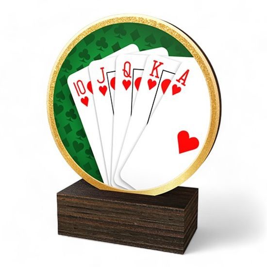 Holt Colour Playing Cards Real Wood Trophy