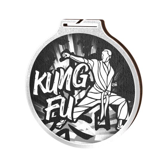 Habitat Classic Kung Fu Silver Eco Friendly Wooden Medal