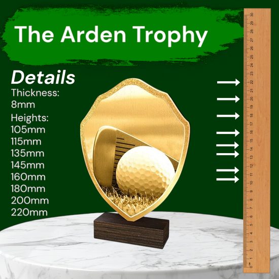 Arden Classic Golf Real Wood Shield Trophy