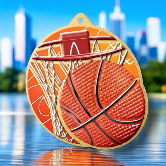 Aurum Basketball Stainless Steel Medal