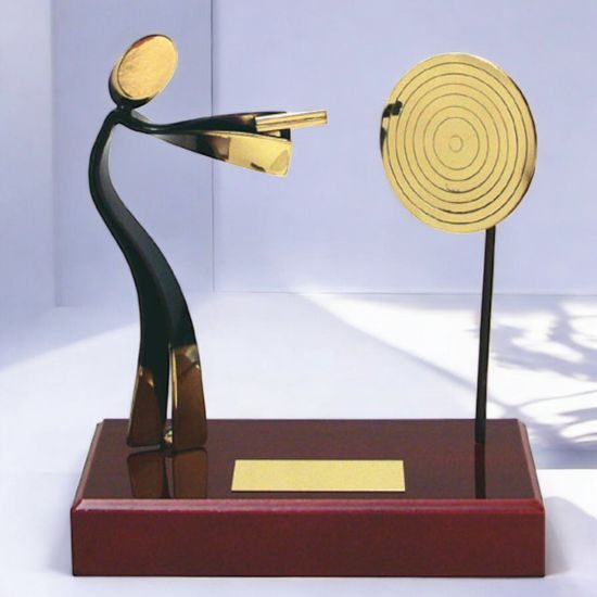 Barcelona Pistol Shooting Handmade Metal Trophy