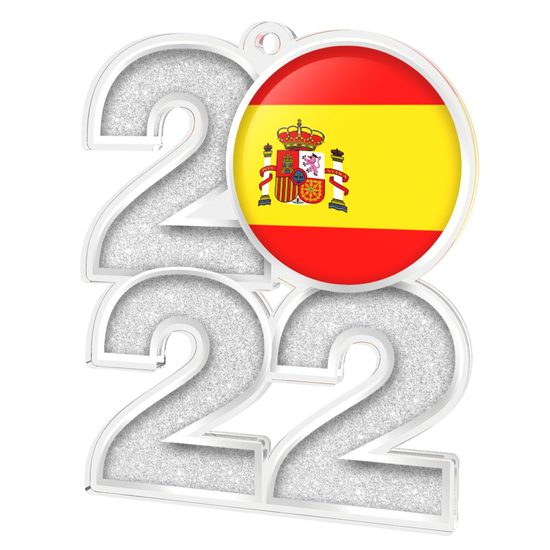 Spanish Flag Silver Acrylic 2022 Medal