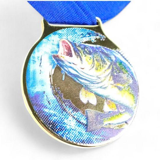 Vulcan Fishing Gold Texture Print Medal