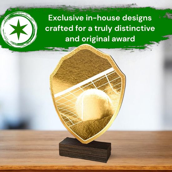 Arden Classic Tennis Real Wood Shield Trophy