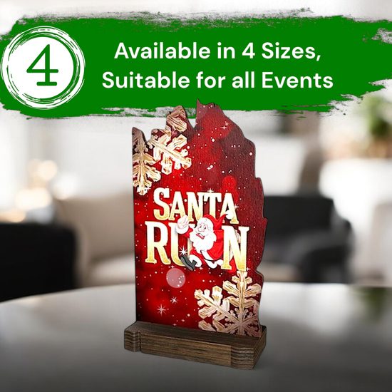 Shard Dasher Santa Run Eco Friendly Wooden Trophy