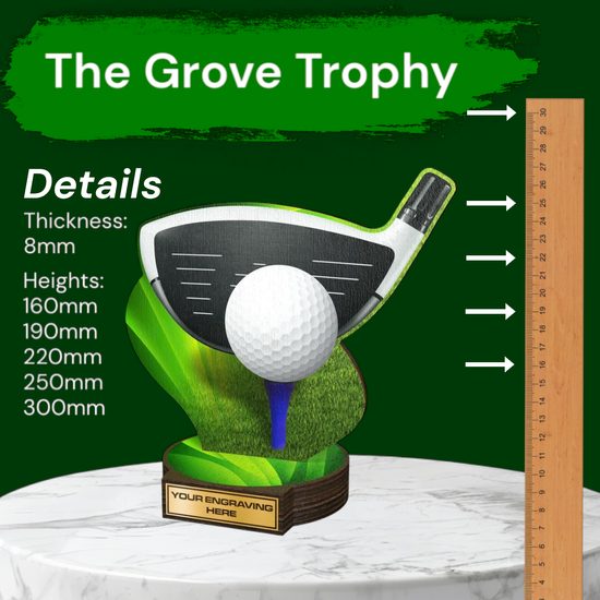 Grove Golf Driver Club Real Wood Trophy