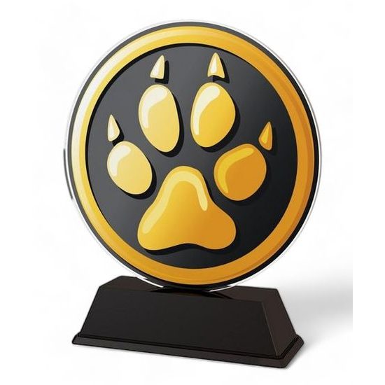 Ostrava Dog Gold Paw Print Trophy