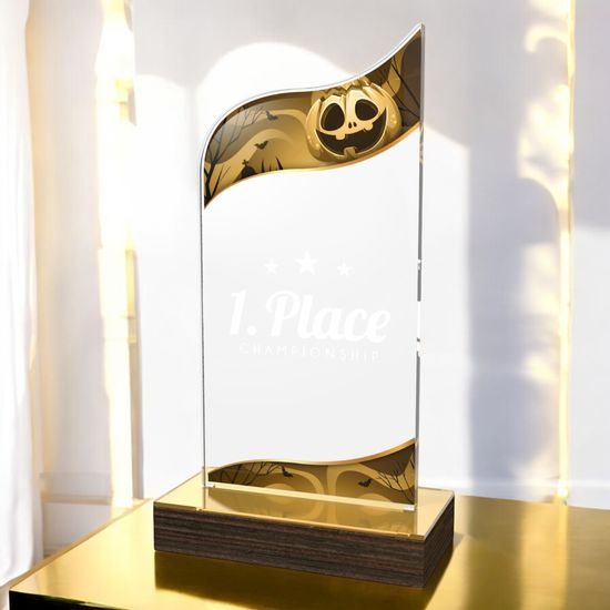 United Halloween Acrylic Wood Fusion Trophy