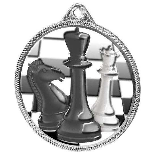 Chess Colour Texture 3D Print Silver Medal