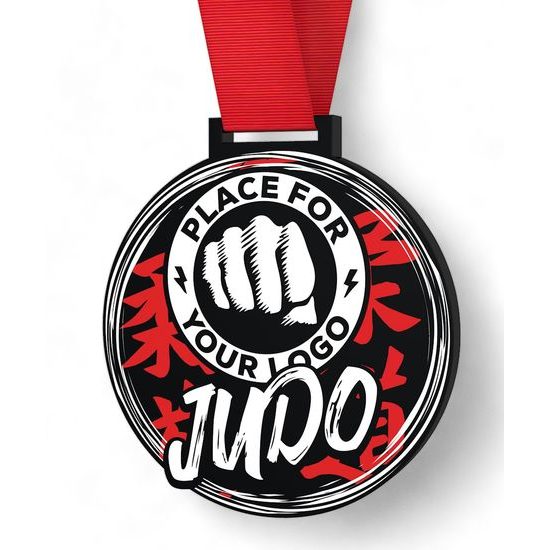 Giant Judo Black Acrylic Logo Medal