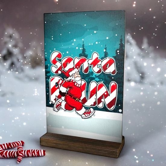 Sherwood Chestnut Santa Run Eco Friendly Wooden Trophy