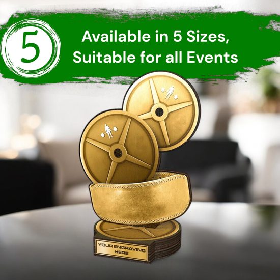 Grove Classic Weight Training Real Wood Trophy