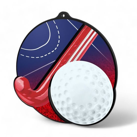 Rincon Colour Field Hockey Black Acrylic Medal