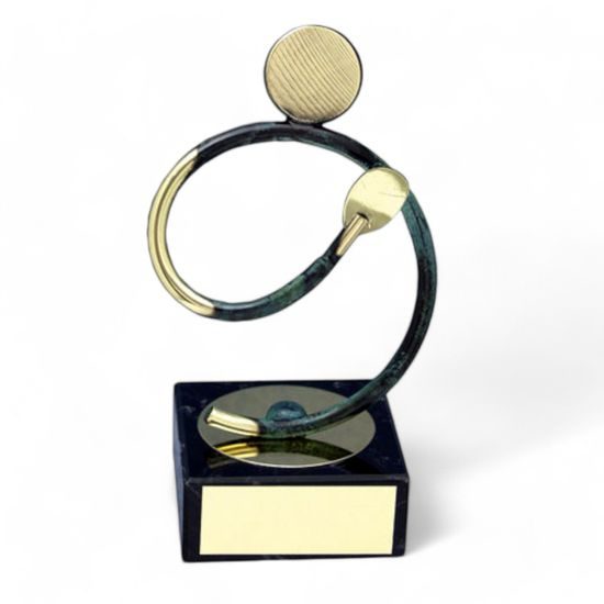 Bilbao Table Tennis Player Handmade Metal Trophy