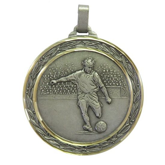 Diamond Edged Football Player Large Silver Medal