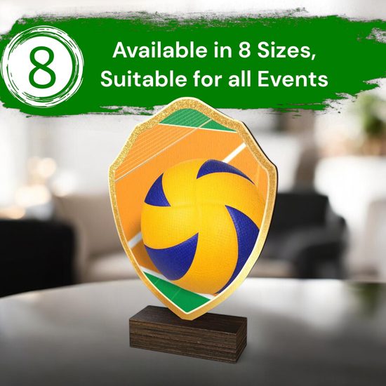 Arden Volleyball Real Wood Shield Trophy