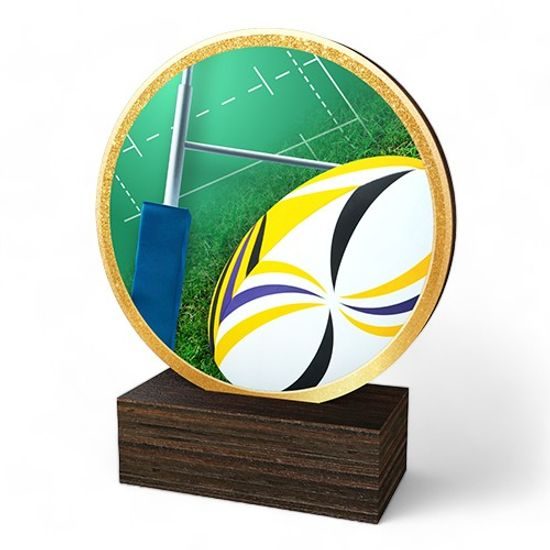 Holt Colour Rugby Real Wood Trophy