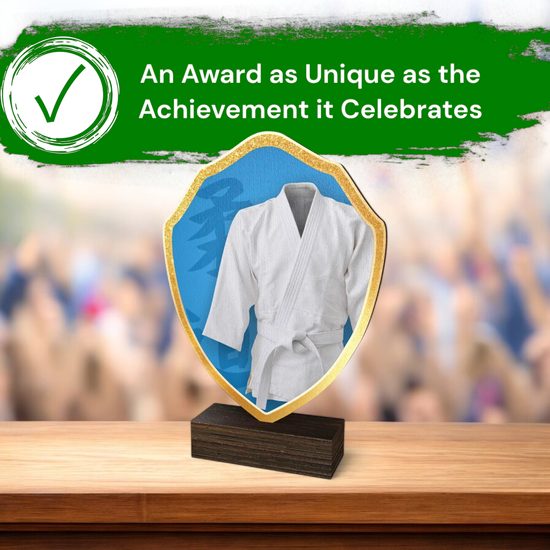 Arden Martial Arts Jacket Real Wood Shield Trophy