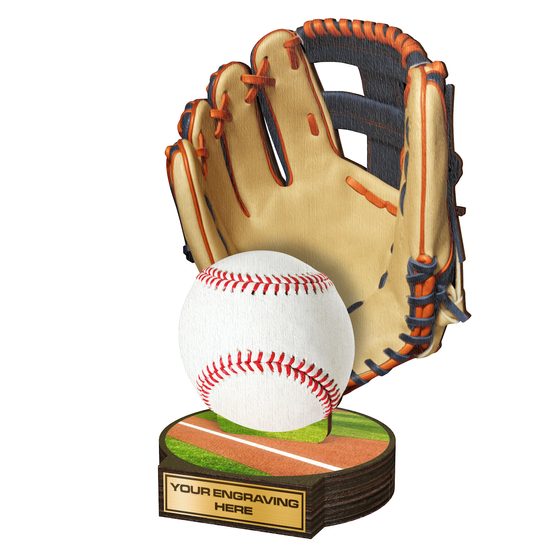 Grove Baseball Real Wood Trophy