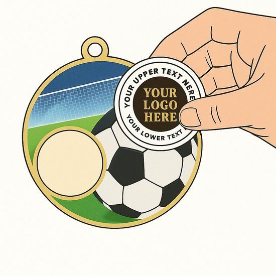 Aurum Amercian Football Stainless Steel Logo Insert Medal