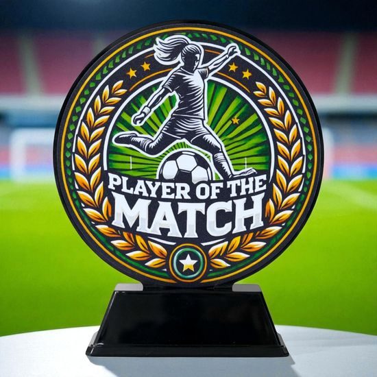 Quantum Women's Football Player of the Match Trophy