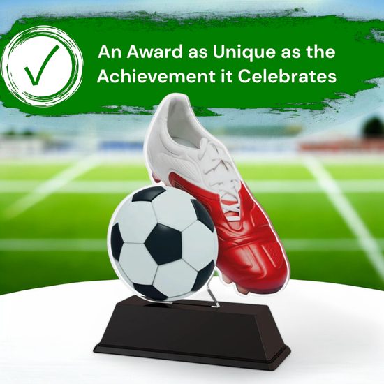 Ostrava Red Football Ball & Boot Trophy