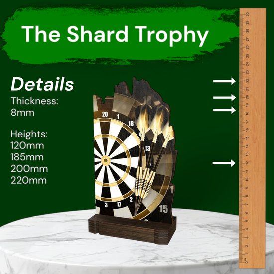 Shard Classic Darts Eco Friendly Wooden Trophy