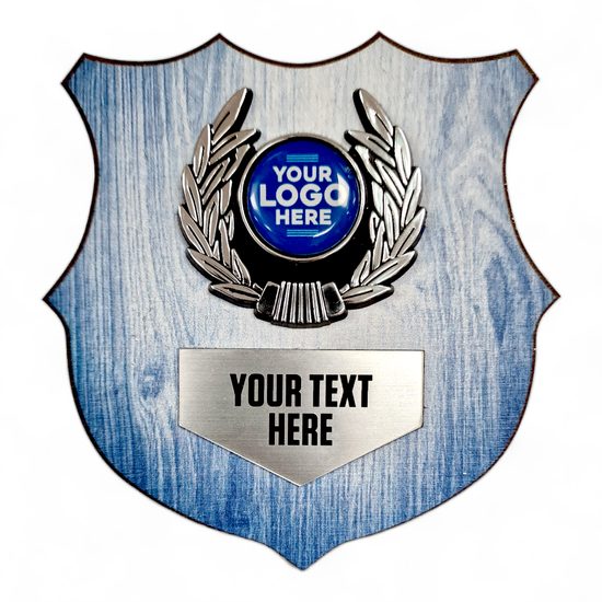 Heraldic Light Blue Birchwood Logo Insert Shield