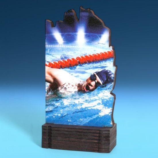 Shard Swimming Eco Friendly Wooden Trophy