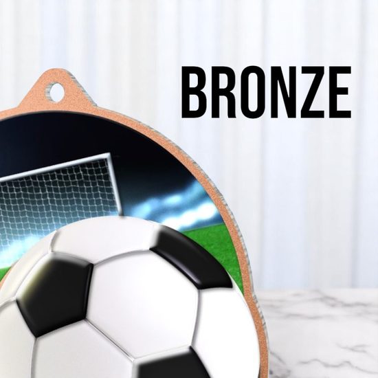 Aurum Football Stainless Steel Logo Insert Medal