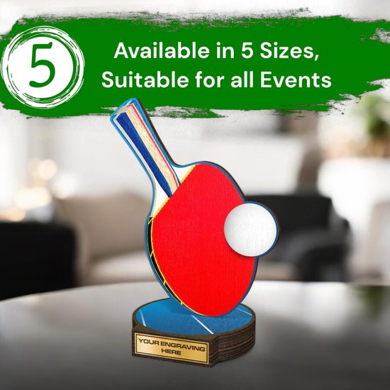 Grove Table Tennis Ping Pong Real Wood Trophy