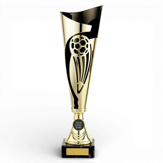 Champions Gold and Black Metal Football Trophy Cup